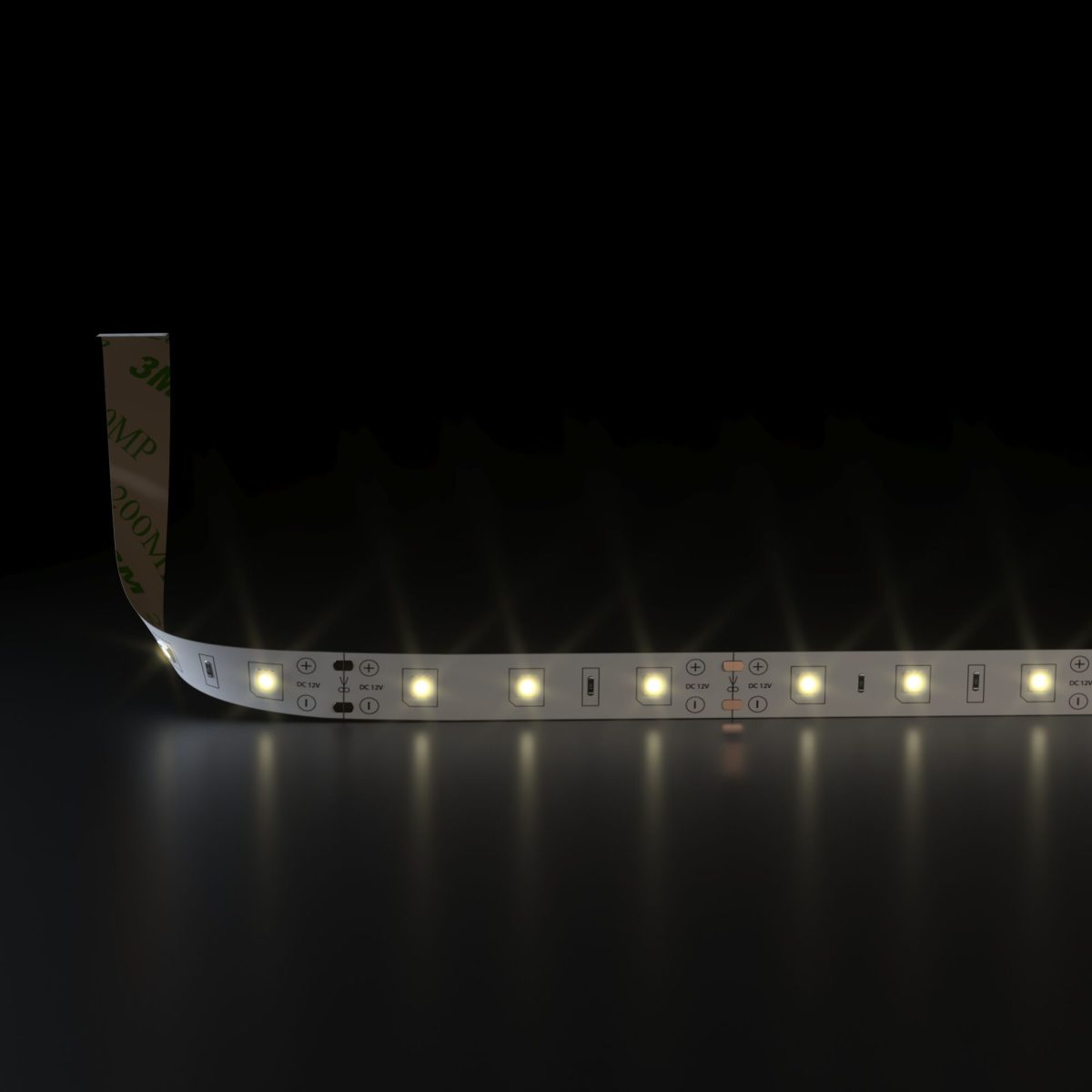 Комплект светодиодной ленты 12 В 4,8 Вт 60 Led/м 2835 IP20, теплый белый 3300K, 5 м Набор светодиодной ленты 12V 4,8W 60Led 2835 IP20 теплый белый, 5м — изображение 2