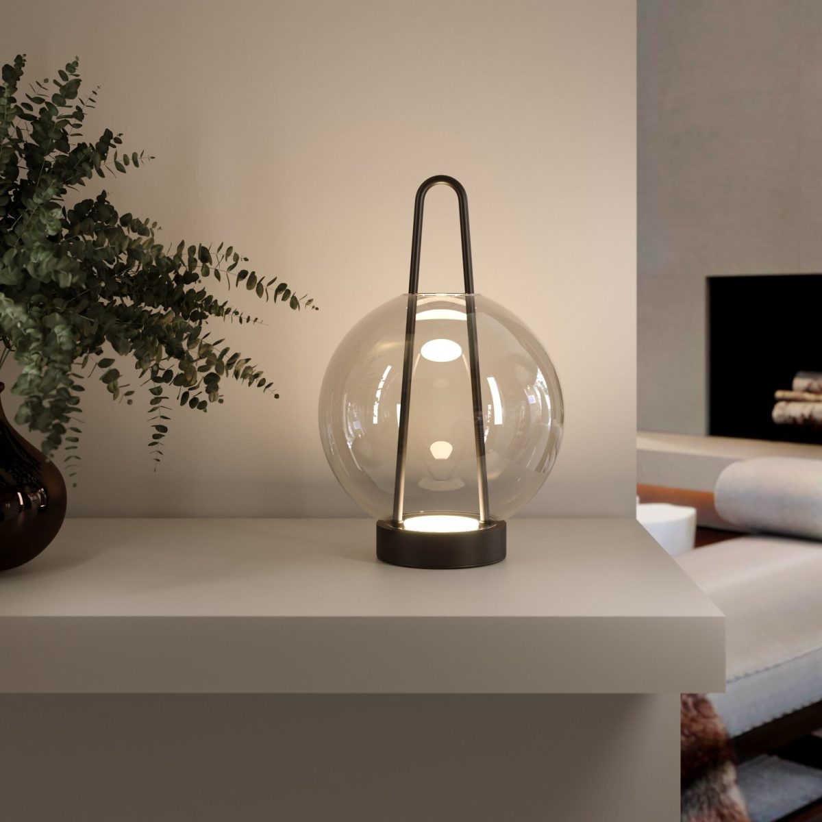 Սեղանի LED լուսատու՝ ապակե պլաֆոնով 80507/1 սև - Image 2