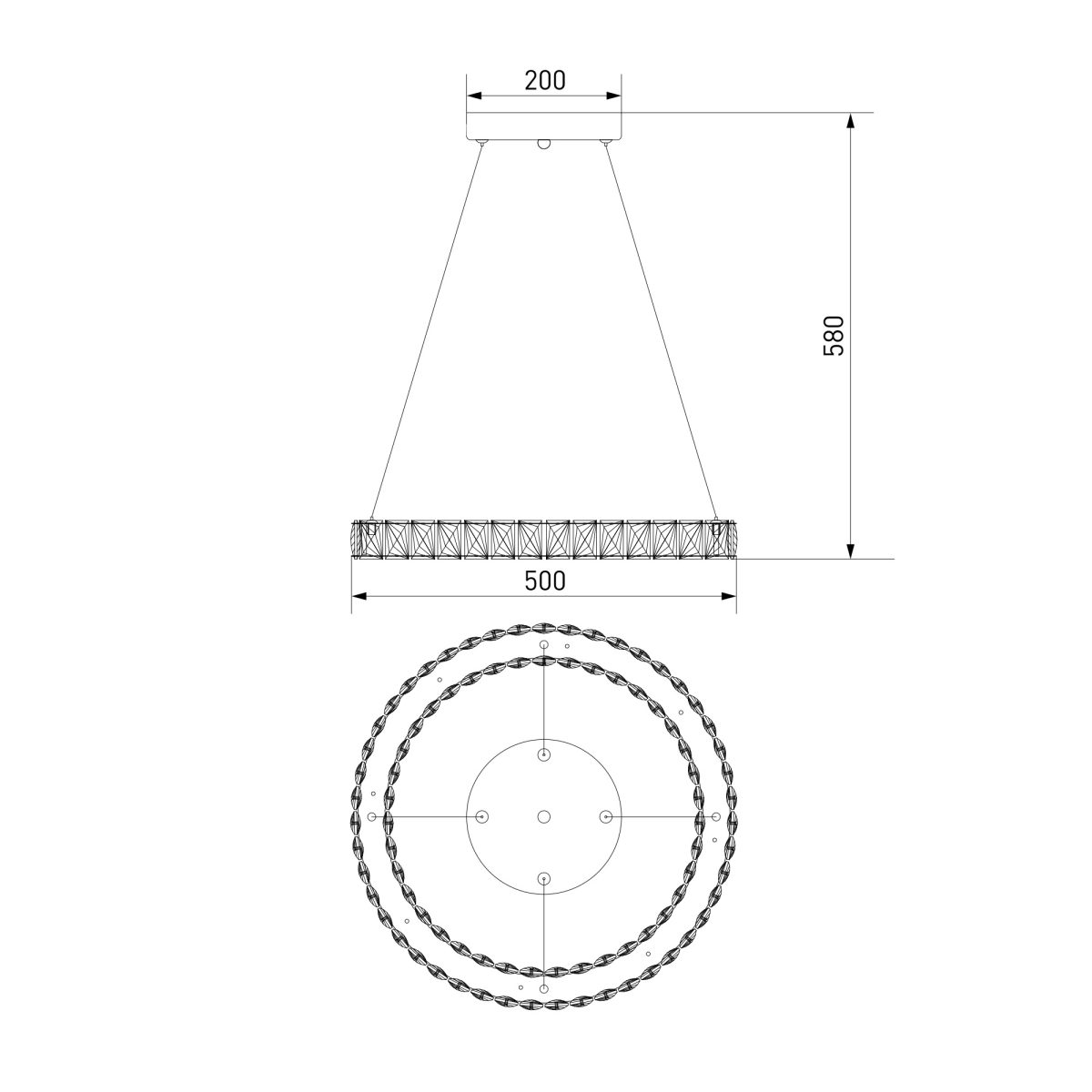 LED ջահ բյուրեղապակով 90023/1 քրոմ - Image 8