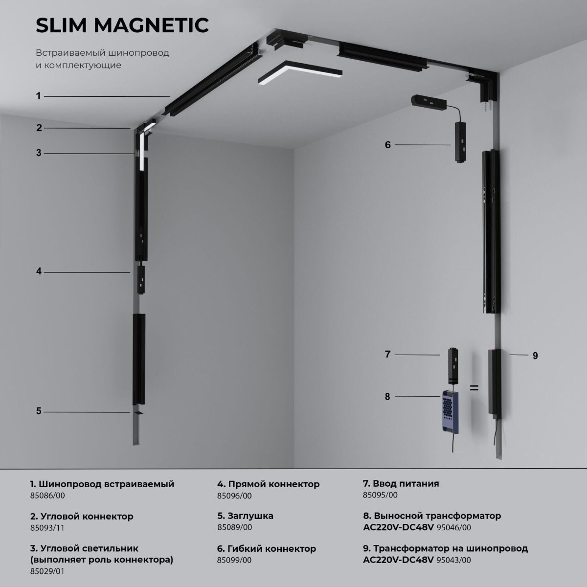 Slim Magnetic Տրեկային լուսատու 12W 4200K Kos (սև) 85085/01 - Image 5