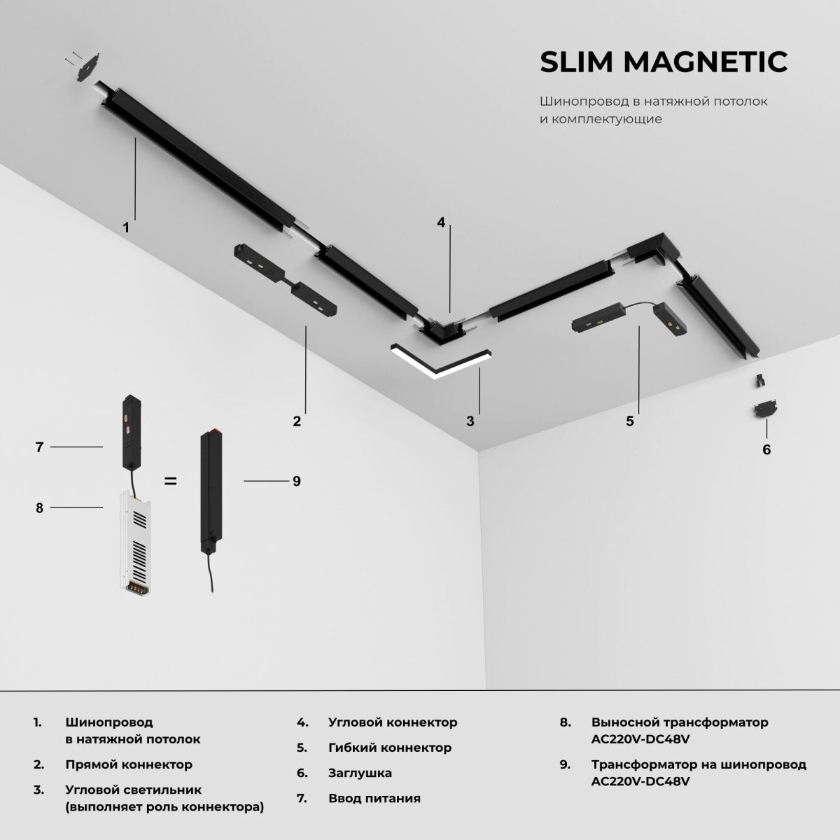 Slim Magnetic Խցաններ ձգվող առաստաղի շինատարի համար 85204/00 (սև) (2 հատ) 85206/00 - Image 4