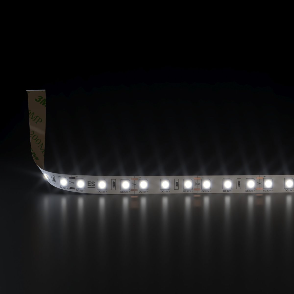 Светодиодная лента 12 В 9,6 Вт/м 120 Led/м 2835 IP20, дневной белый 4200К, 5 м Лента светодиодная 12V 9,6W 120Led 2835 IP20 дневной белый, 5м — изображение 2