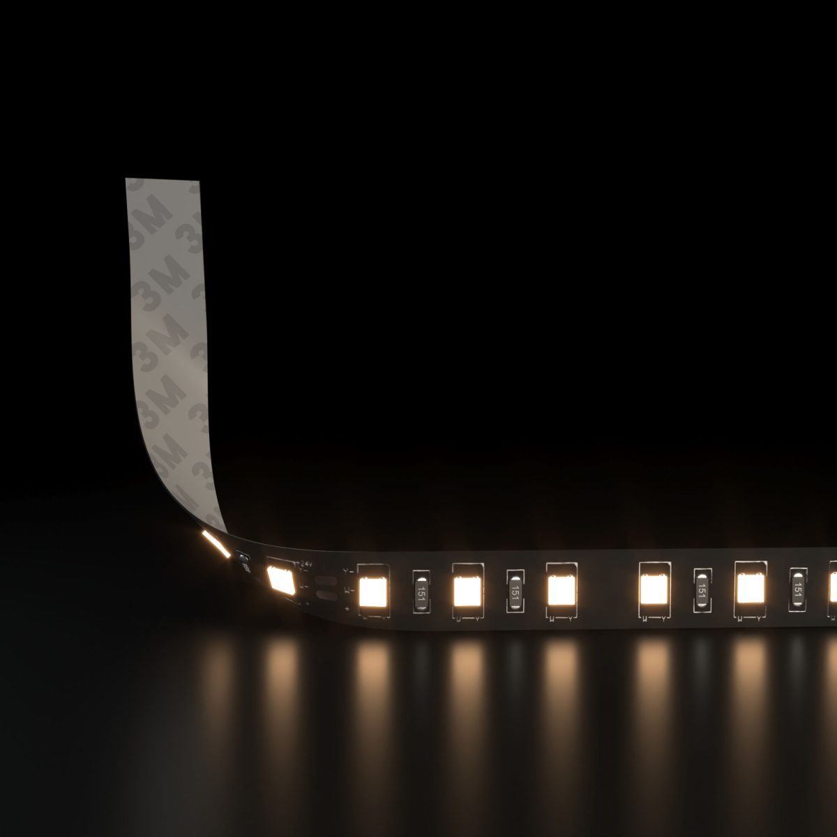Светодиодная лента 120 Led 9,6 Вт IP20, 3300K тёплый белый, 5 м 2835 24V 120Led 9,6W IP20 Black — изображение 2