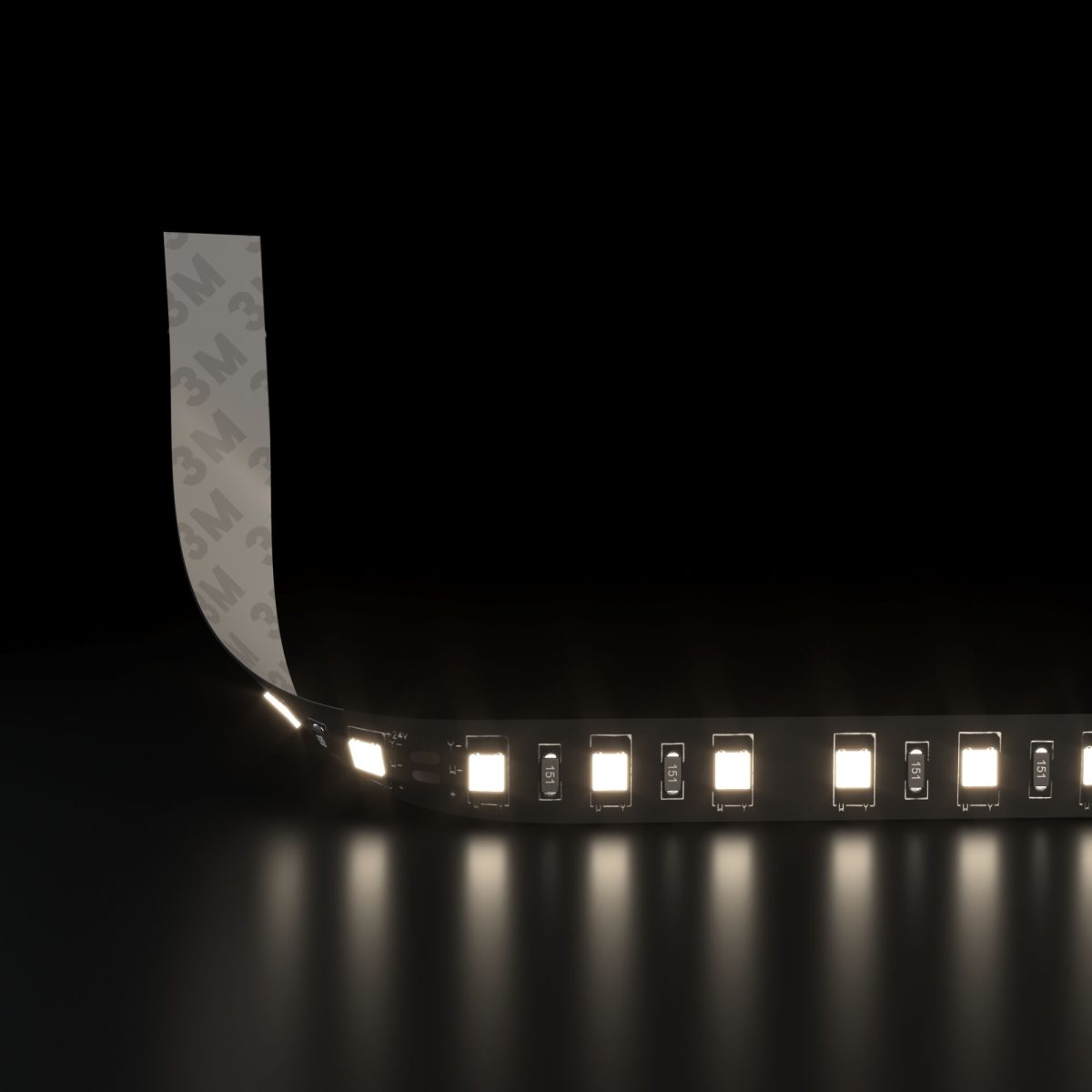 Светодиодная лента 120 Led 9,6 Вт IP20, 4200K дневной белый, 5 м 2835 24V 120Led 9,6W IP20 Black — изображение 2