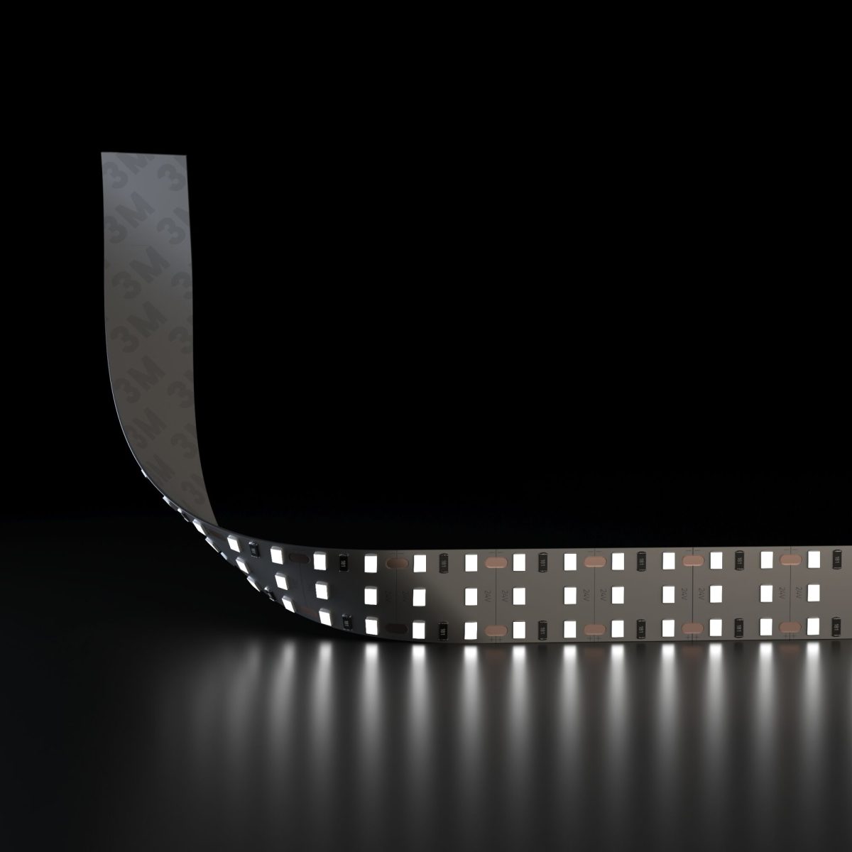 Светодиодная лента 360 LED 26 Вт IP20 трехрядная 6500К холодный белый, 5м 2835 24V 360Led 26W IP20 — изображение 2