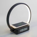 Светодиодная настольная лампа с беспроводной зарядкой и будильником 80505/1 черный — изображение 3