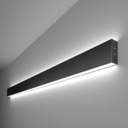 Линейный светодиодный накладной двусторонний светильник 128см 50W 6500K черная шагрень (101-100-40-128)