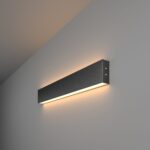 Линейный светодиодный накладной двусторонний светильник 53см 20W 3000K черная шагрень (101-100-40-53)