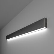 Линейный светодиодный накладной односторонний светильник 103см 20W 6500K черная шагрень (101-100-30-103)