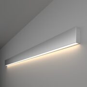Линейный светодиодный накладной односторонний светильник 128см 25W 4200K матовое серебро (101-100-30-128)