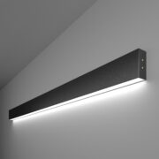 Линейный светодиодный накладной односторонний светильник 128см 25W 6500K черная шагрень (101-100-30-128)