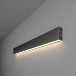 Линейный светодиодный накладной односторонний светильник 78см 15W 4200K черная шагрень (101-100-30-78)