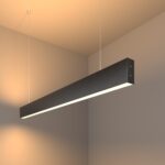 Линейный светодиодный подвесной двусторонний светильник 103см 40W 3000K черная шагрень (101-200-40-103)