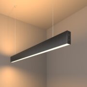 Линейный светодиодный подвесной двусторонний светильник 103см 40W 3000K черная шагрень (101-200-40-103)
