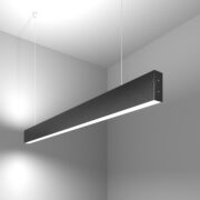 Линейный светодиодный подвесной двусторонний светильник 103см 40W 6500K черная шагрень (101-200-40-103)