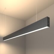 Линейный светодиодный подвесной двусторонний светильник 128см 50W 4200K черная шагрень (101-200-40-128)