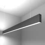 Линейный светодиодный подвесной двусторонний светильник 128см 50W 6500K черная шагрень (101-200-40-128)