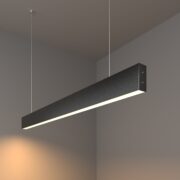 Линейный светодиодный подвесной односторонний светильник 103см 20W 3000K черная шагрень (101-200-30-103)