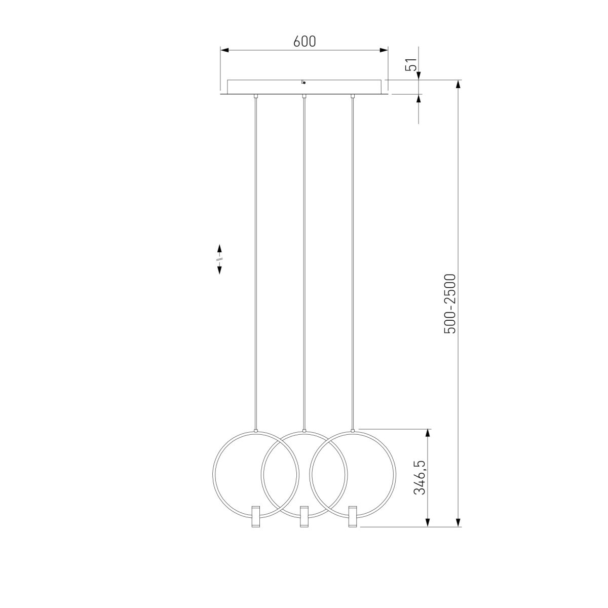Подвесной светильник 50257/3 LED черный — изображение 4
