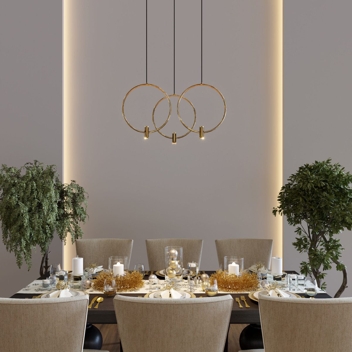 Կախովի լուսատու 50257/3 LED սև/ լատուն - Image 3