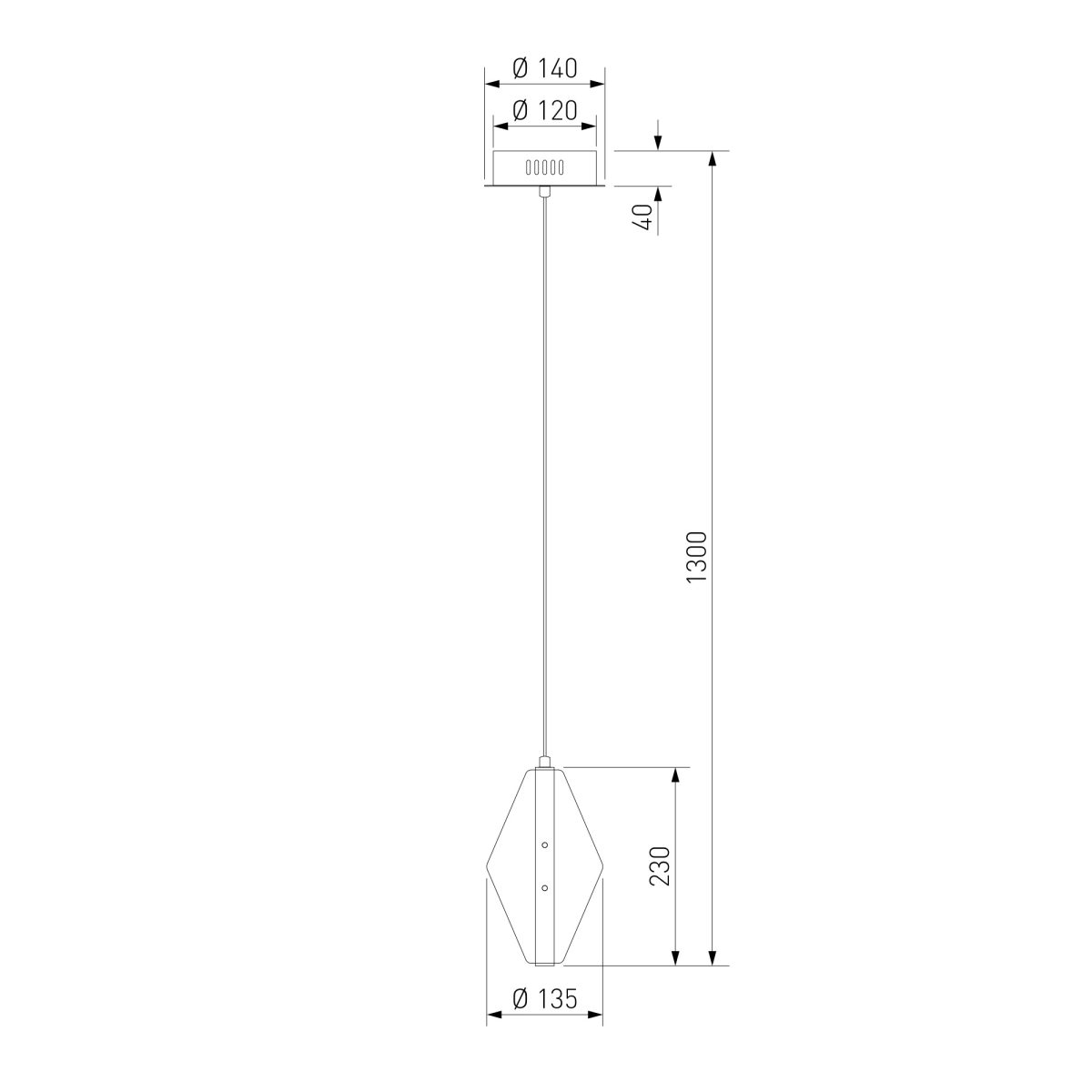 Подвесной светодиодный светильник со стеклянным плафоном 304054 LED латунь — изображение 5