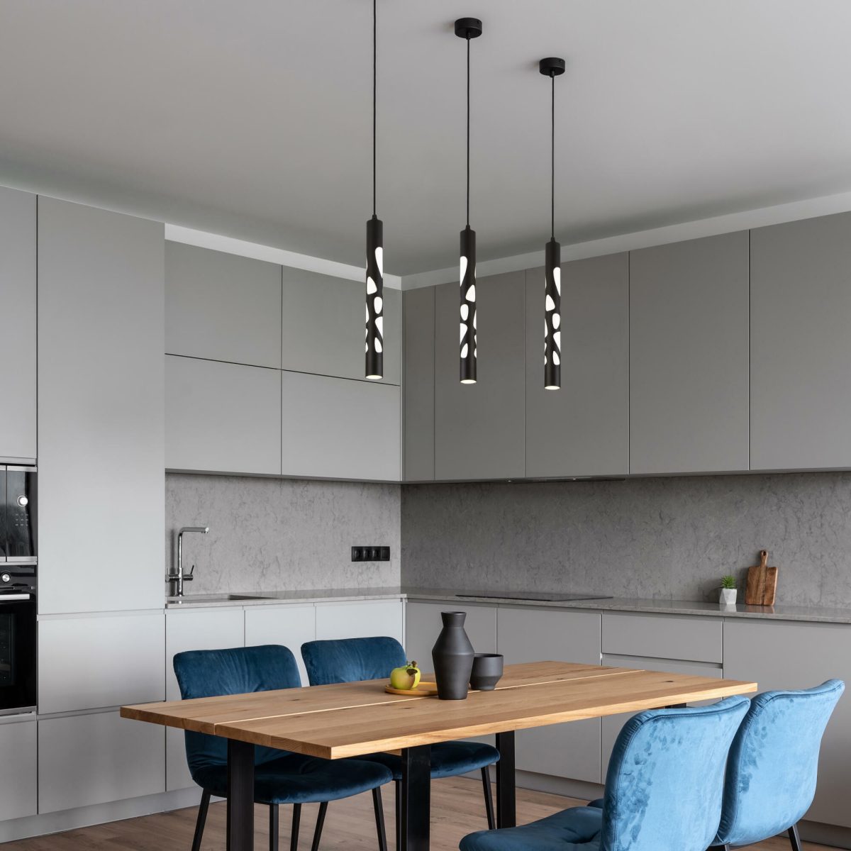 Կախովի LED լուսատու DLR037 12W 4200K սև մատե - Image 3