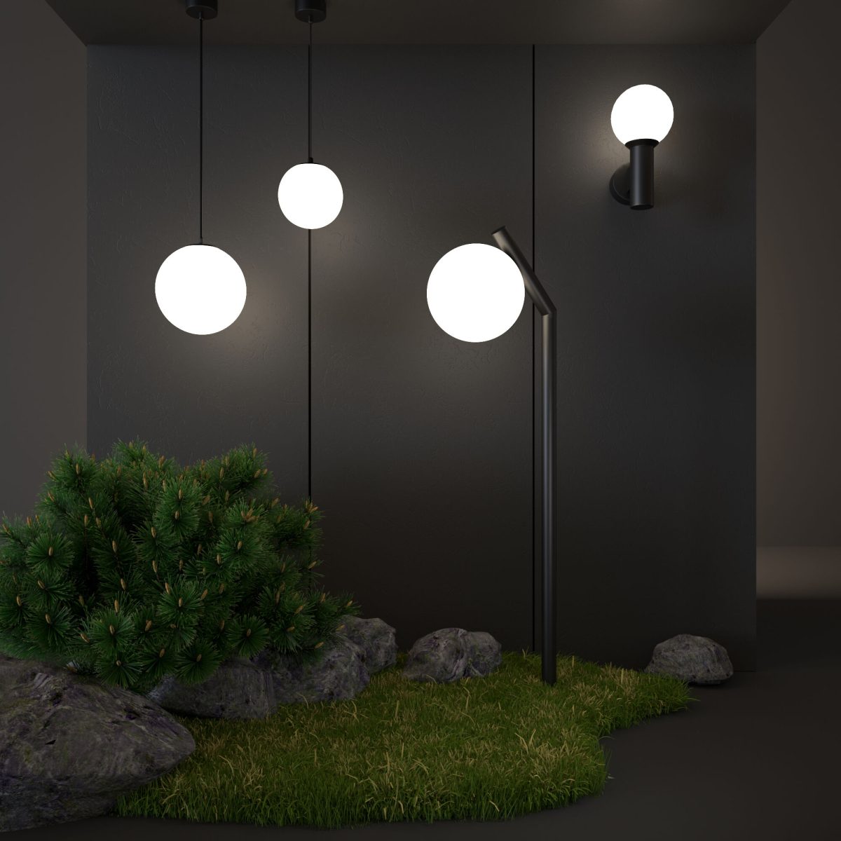 Լուսատու ուլիժնըյ պատային Sfera IP54 35126/D ժեռնըյ - Image 4