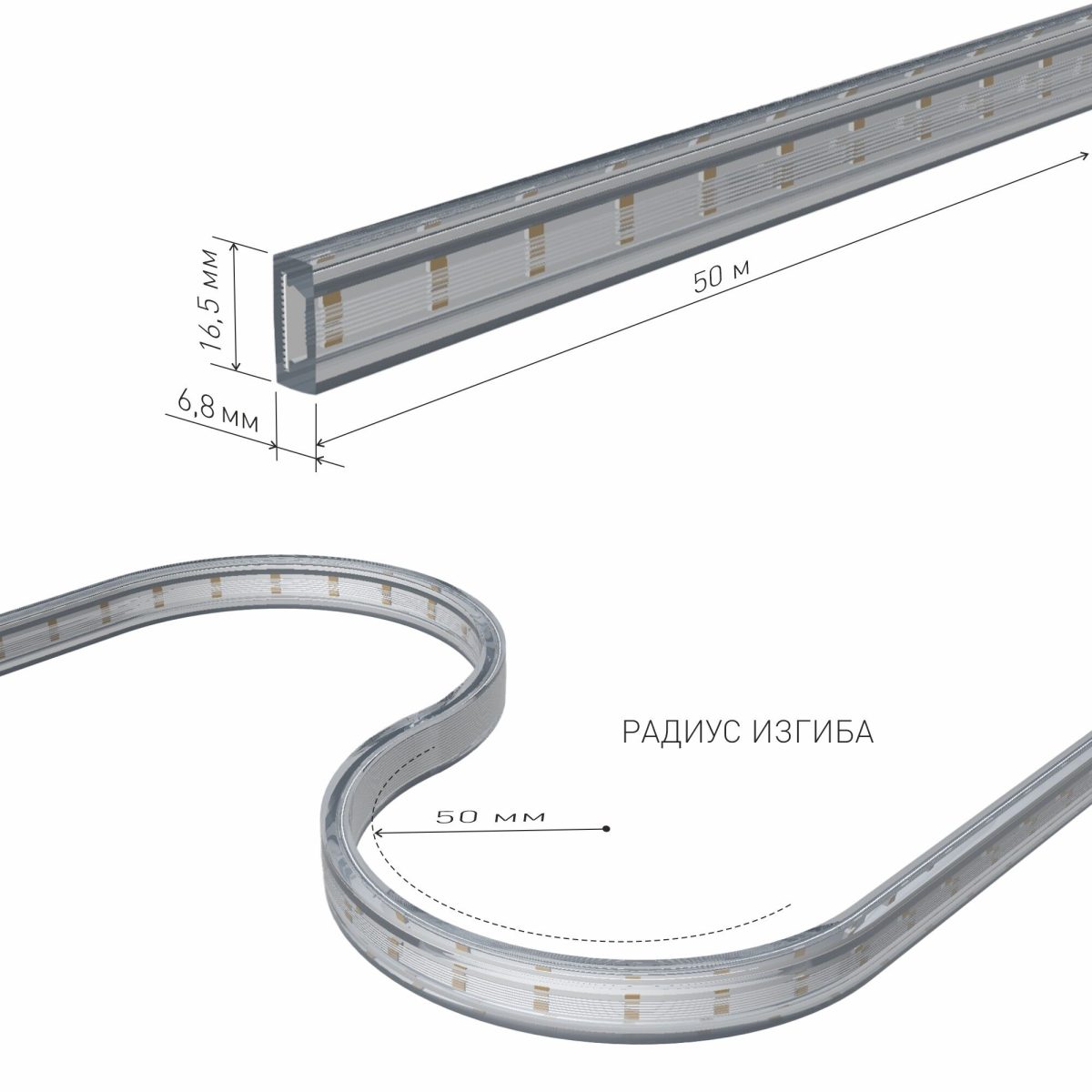 Светодиодная лента 220 В 18 Вт/м 180 Led/м 2835 IP65, дневной белый 4200К, 50 м Лента светодиодная 220V 18W 180Led 2835 двухрядная IP65 дневной белый, 50 м — изображение 2