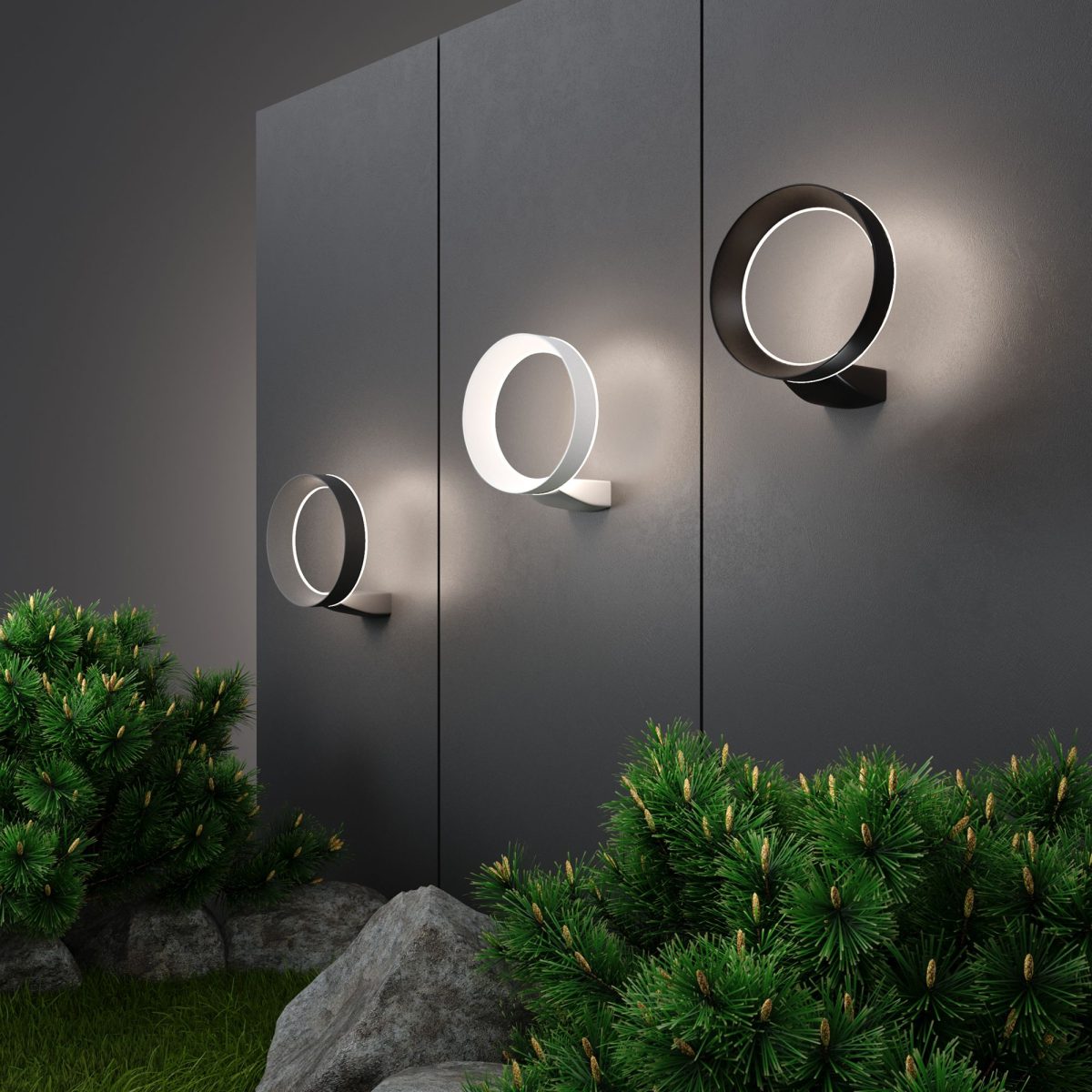 Արտաքին պատային LED լուսատու Ring IP54 1710 TECHNO LED սև - Image 6