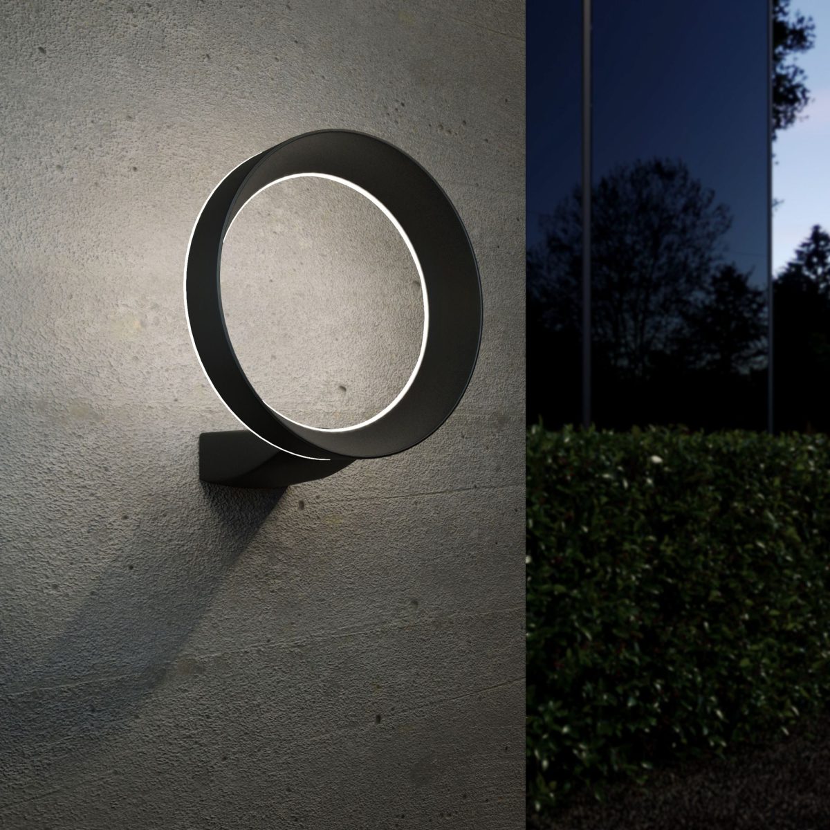 Արտաքին պատային LED լուսատու Ring IP54 1710 TECHNO LED սև - Image 2